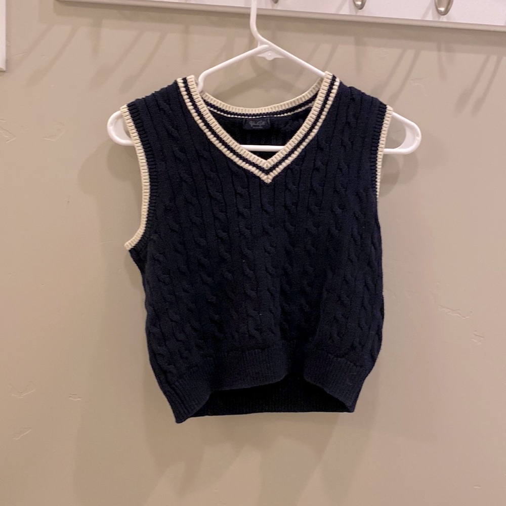 John Galt sweater vest navy blue